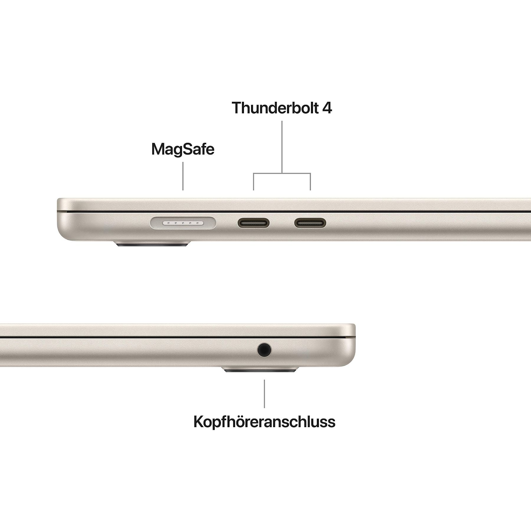Apple MacBook Air 13 Zoll - Polarstern, 13.6 Zoll | M4 10‑Core CPU 10‑Core GPU | 16 GB RAM | 512 GB SSD – Bild 3