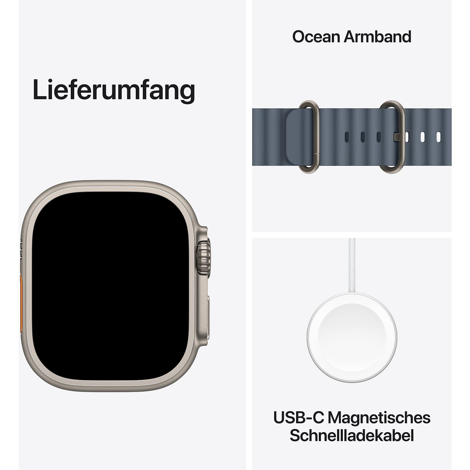 Apple Watch Ultra 3 GPS + Cellular 49mm Natur/Maritim Blau Ocean Armband 130-210 mm – Bild 3