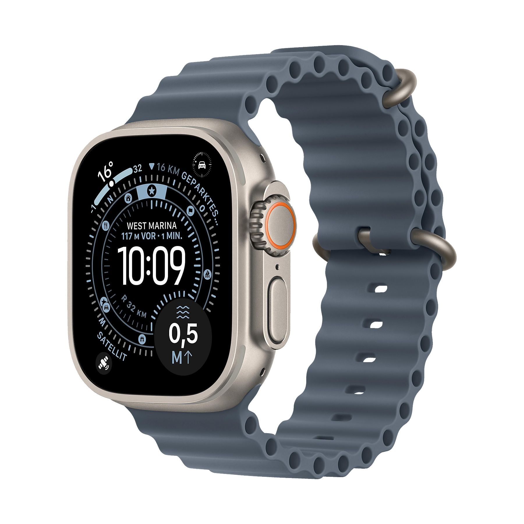 Apple Watch Ultra 3 GPS + Cellular 49mm Natur/Maritim Blau Ocean Armband 130-210 mm
