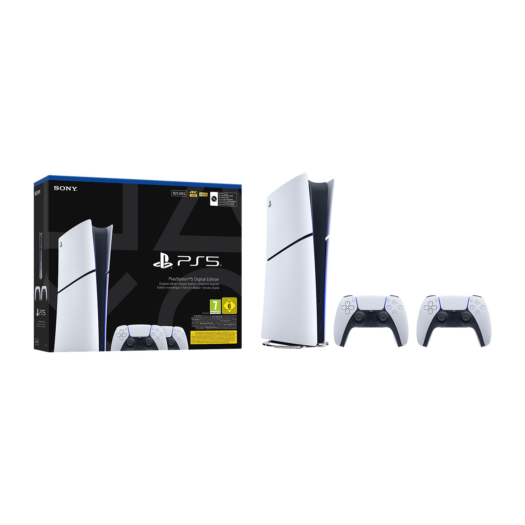 Sony PlayStation 5 Digital Edition 825 GB 2x DualSense Controller Bundle