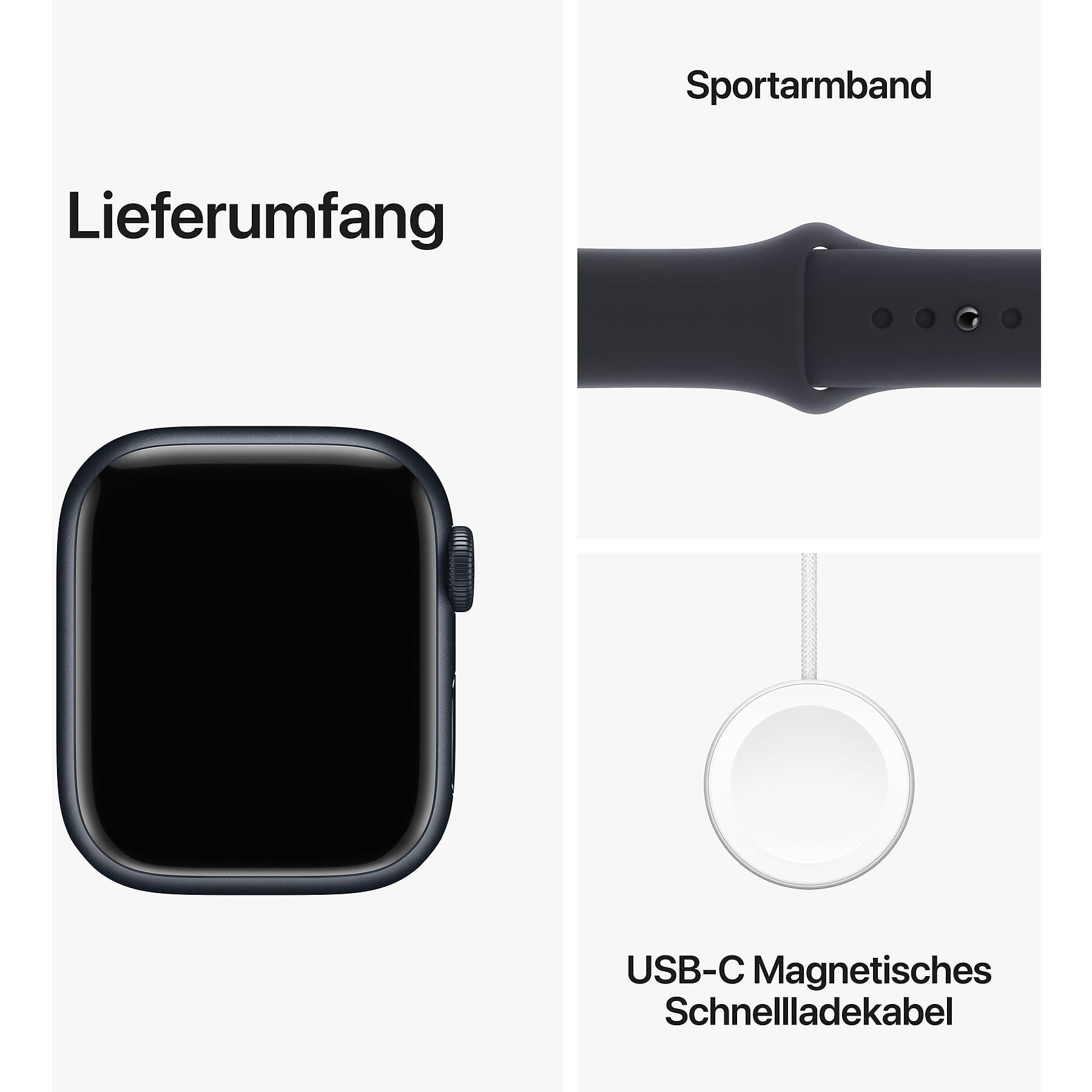 Apple Watch Series 9 GPS 41mm Aluminium Mitternacht Sport Band L – Bild 6